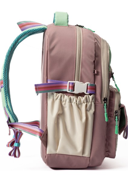 Çok Cepli Sırt Destekli Renkli Kız Çocuk Ilkokul Çantası HV2025 Turkuaz fiyatları