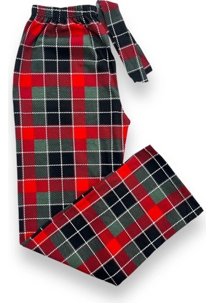 Ekose Desenli Beli Lastikli Unisex Pijama Altı