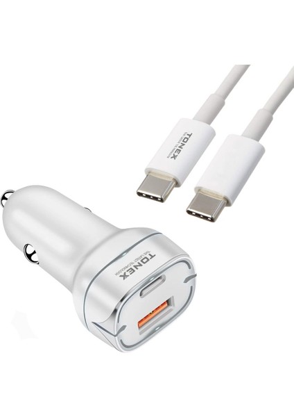 TA-38W 2 Girişli 38W Type-C To Type-C Kablolu Hızlı Araç Şarjı Işıklı - fiyatları