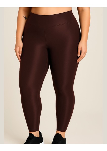 Büyük Beden Tayt Dalgıç Kumaş Yüksek Bel ( Kahverengi, 4xl) modelleri