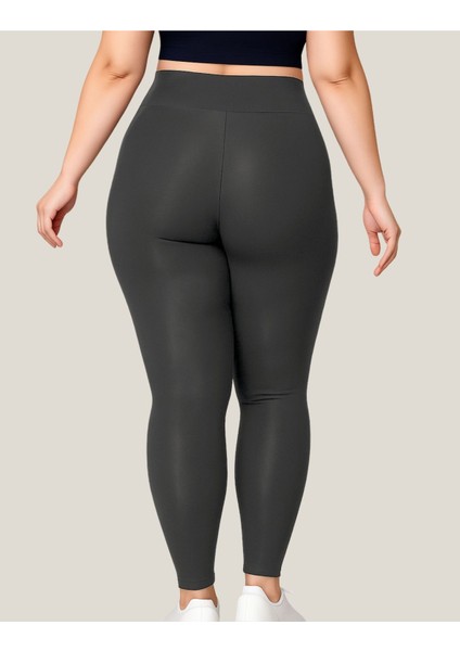 Büyük Beden Tayt Dalgıç Kumaş Yüksek Bel ( Antrasit, 2xl) fiyatları