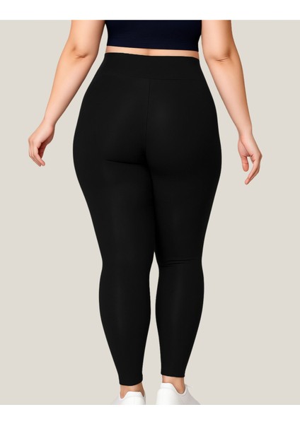 Büyük Beden Tayt Dalgıç Kumaş Yüksek Bel ( Siyah, 4xl) fiyatları
