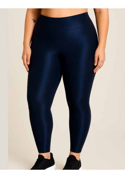 Büyük Beden Tayt Dalgıç Kumaş Yüksek Bel ( Lacivert, 2xl) modelleri