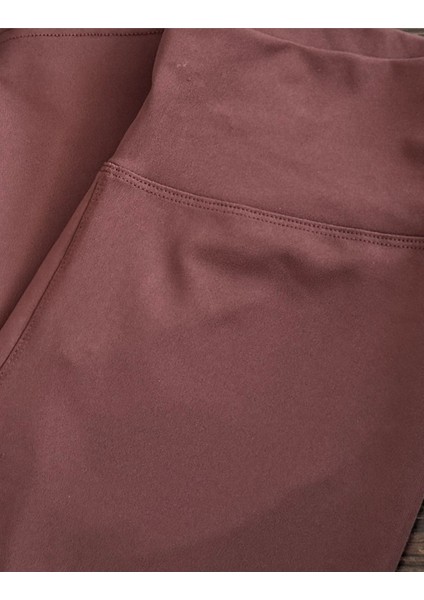 Diz Altı Kapri Tayt Yüksek Bel Likralı Dalgıç Kumaş ( Kahverengi, Xl ) indirimleri