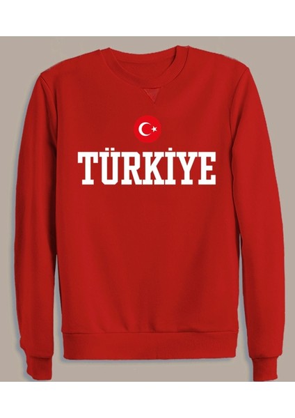 Türkiye Milli Takım Baskılı Pamuklu Erkek Sweatshirt