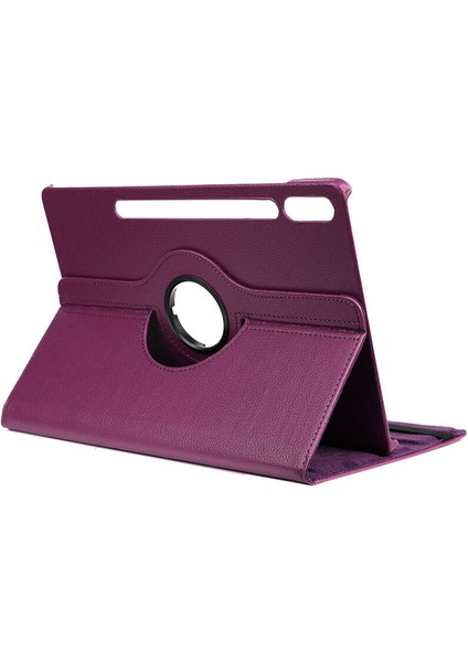Galaxy Tab S9 Fe Plus Uyumlu Vlmr Dönebilen Standlı Kılıf-Mor