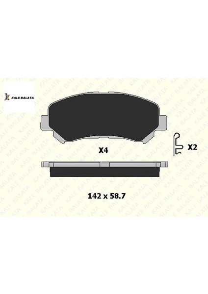 Ön Fren Balatasi 2 Fiş Qashqai-X-Trail Kale Balata 5581057L00/ GDB3467 24632 170 14 Ans Kd1