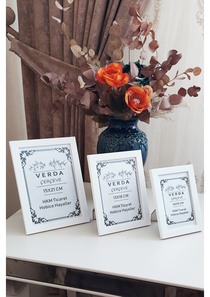 3 Lü Set! 10X15, 13X18 cm ve 15X21 cm Fotoğraf Çerçevesi!pvc Camlı Dekoratif Çerçeve! Beyaz Renk! modelleri