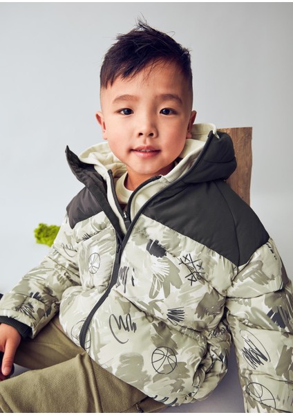 Erkek Çocuk Basklı Şişme Mont