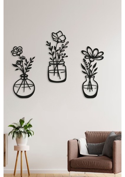 Ahşap Duvar Vazosu, Çiçeklik, Ev ve Ofis Dekoru, 35X15CM, Şık Tasarım