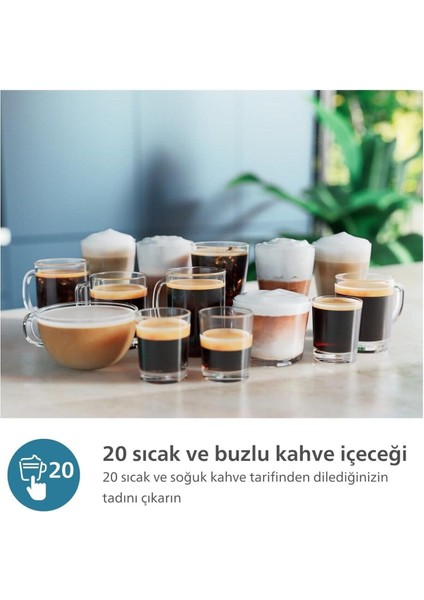Sıcak-Soğuk 20 Farklı Kahve Renkli Dokunmatik Ekran 5500 SERI Premium Espresso Makinesi EP5543 + 2kg Tchibo Kahve