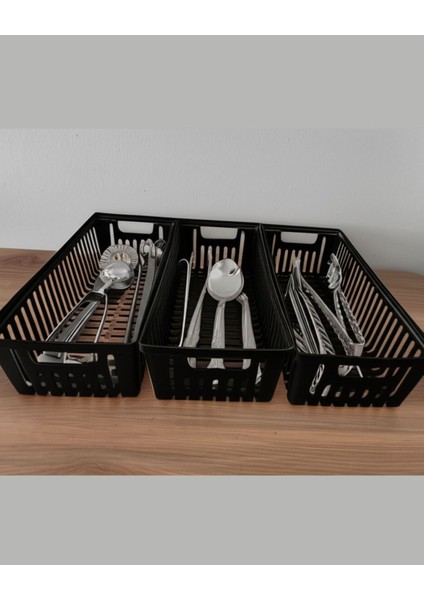 4'lü Siyah Çekmece Içi Organizer Mutfak ve Banyo Düzenleyici modelleri