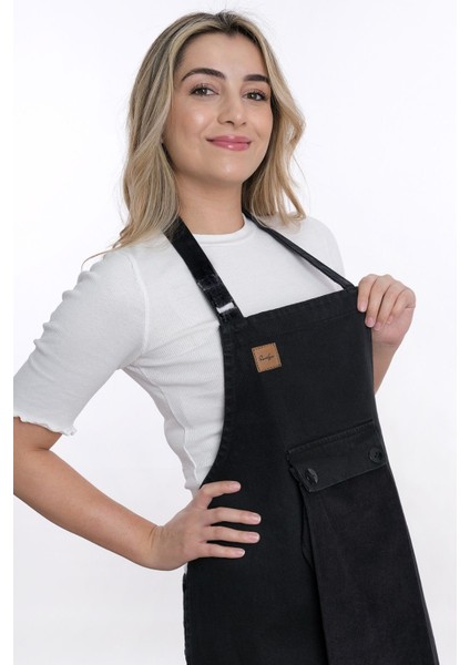 Ayarlanabilir Kot Askılı Mutfak Önlüğü Siyah, Şık ve Kullanışlı Mutfak Aksesuarı indirimleri