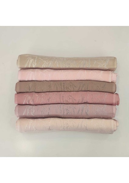 Bambu Jakarlı 6'lı Havlu Seti 30X50 Cm, Kahverengi, Yumuşak ve Şık Tasarım