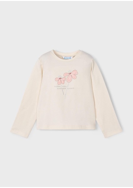 Kız Çocuk Çiçek Baskılı Sweatshirt