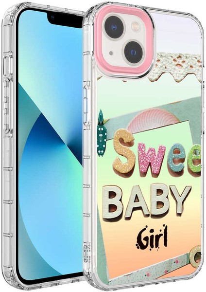 iPhone 13 Kılıf Kamera Korumalı Renkli Desenli Sert Silikon Vlmr Korn KAPAK-NO10