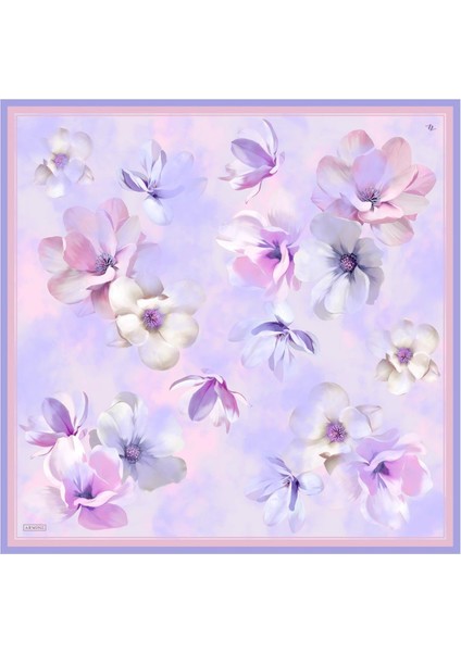 Çiçek Desenli Saf Ipek Sura Eşarp 9305 81