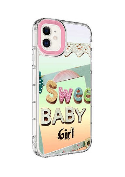 iPhone 12 Uyumlu Kamera Korumalı Renkli Desenli Sert Silikon Vlmr Korn KAPAK-NO10