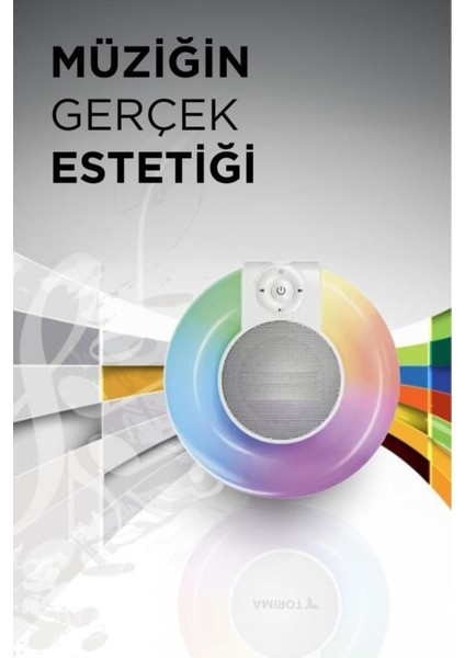 D65 Beyaz Rgb Işıklı Kablosuz Bluetooth Hoparlör fırsatları