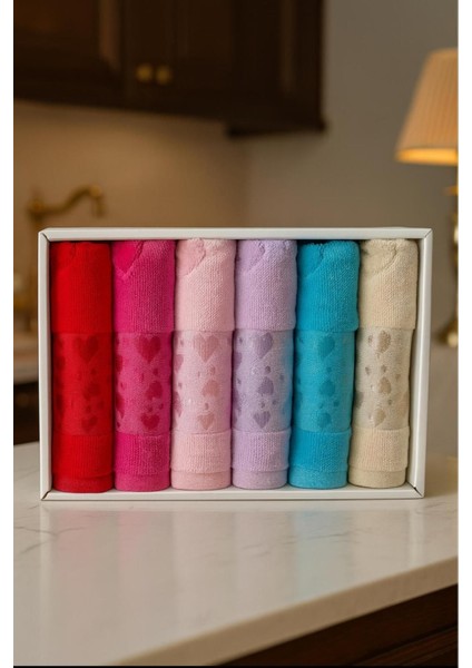 Renkli Pamuklu 6'lı Mutfak Havlusu Seti, Yumuşak ve Dayanıklı.