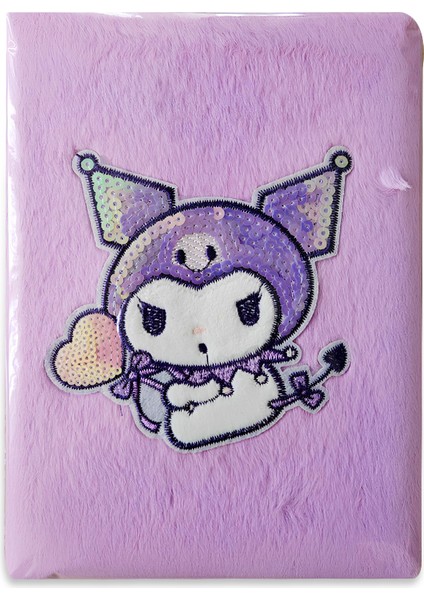 Disney Kuromi 3D Pullu Peluş Kapaklı Defter – A5 Boy Çizgisiz Notebook | Fancy Space