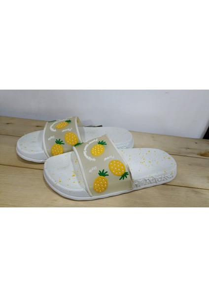Yazlık Kız Çocuk Ananas Desenli Rahat Taban Günlük Terlik fiyatları