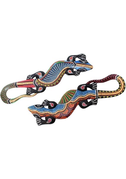 Renkli Ahşap Kertenkele Duvar Dekoru, 100 Cm, Doğal ve El Işçiliği Hediyelik fırsatları