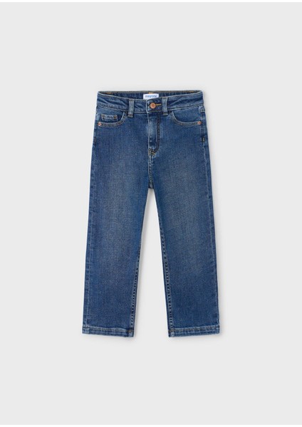 Kız Çocuk Geniş Paça Kot Pantolon