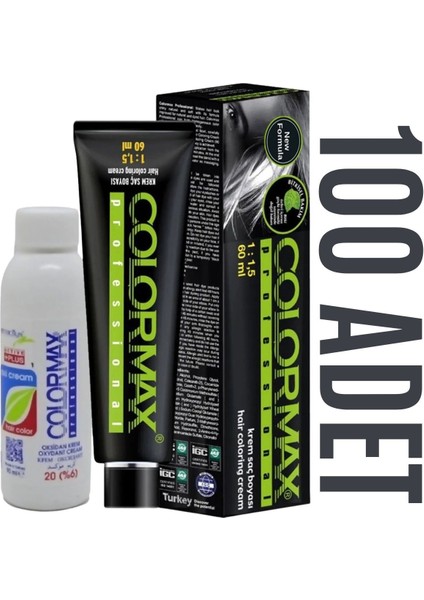 Kuaför Seti 60 ml 100 Adet Saç Boyası + 100 Adet 90 ml Oksidan