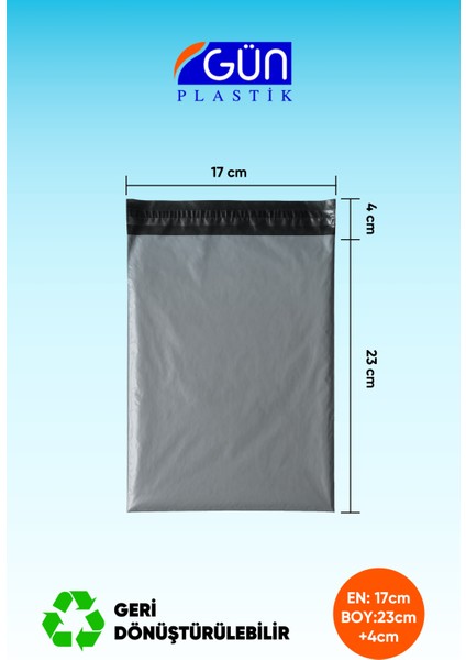 Cepsiz Kargo Poşeti 17 x 23 + 4 cm (100 Adet)