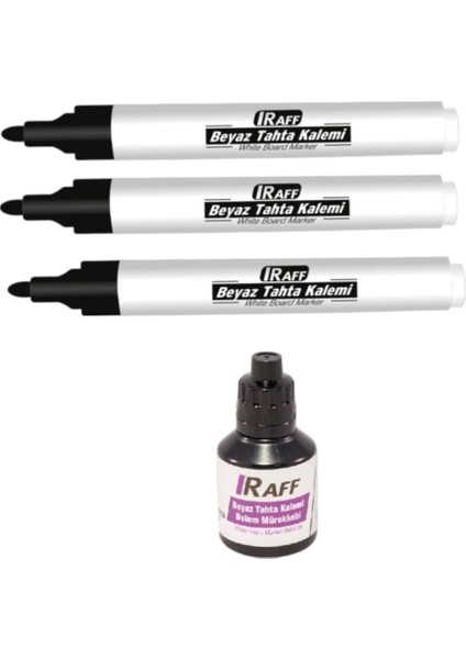 Siyah Yazı Tahtası Kalem Seti ( 3 Adet Kalem+ 30 cc Mürekkep)