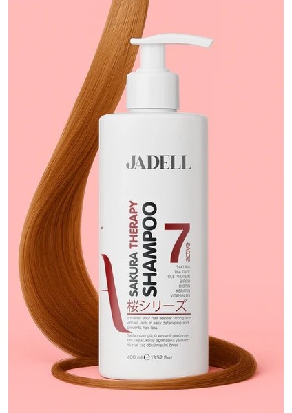 Sakura Therapy Shampoo 7ACTIVE ( Sakura Çiçeği,biotin,keratin,vitamin B5 ) Onarıcı Besleyici Şampuan 400 ml fırsatları