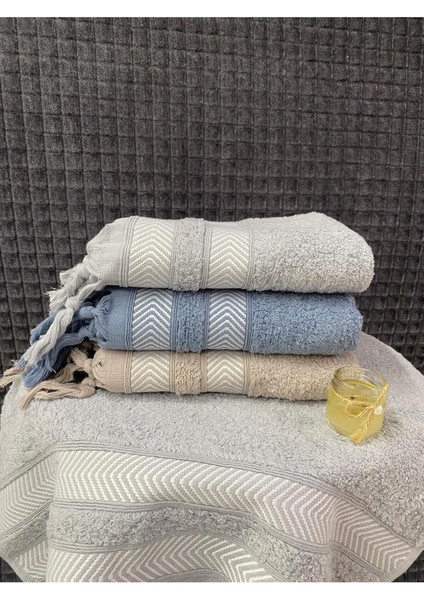 Lora 3’lü El ve Yüz Havlu Seti – 50X90 cm %100 Pamuk, Yumuşak Dokulu,örgü Saçaklı fırsatları