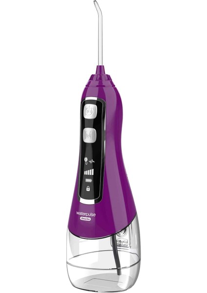 V580 Water Flosser Taşınabilir Şarjlı Masajlı Diş/protez Bakım ve Ağız Duşu-Mor