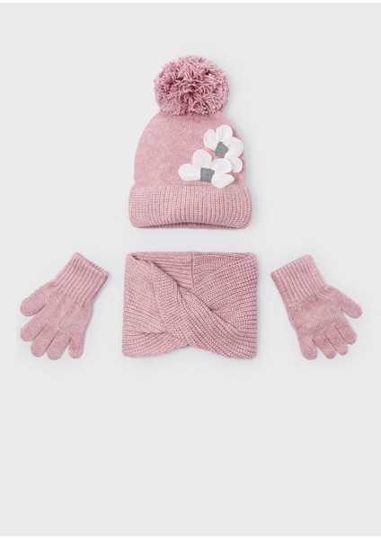 Kız Çocuk Atkı Boyunluk ve Eldiven Seti