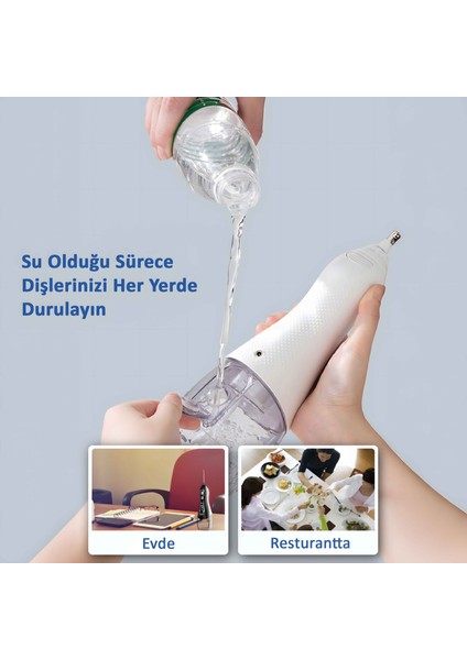 V580 Water Flosser Taşınabilir Şarjlı Masajlı Diş/protez Bakım ve Ağız Duşu-Mor indirimleri