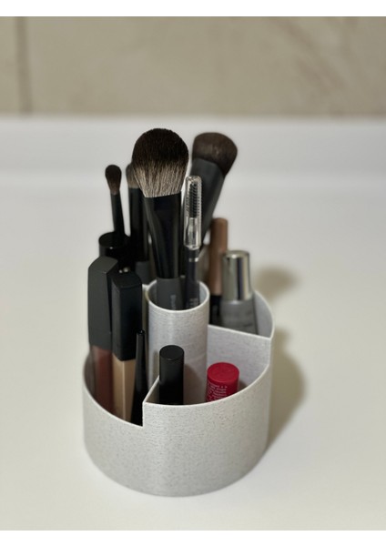 Modern 5 Bölmeli Makyaj Organizeri - Mermer Dokulu Beyaz - 10CM modelleri