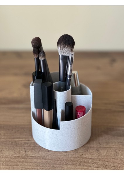 Modern 5 Bölmeli Makyaj Organizeri - Mermer Dokulu Beyaz - 10CM indirimleri