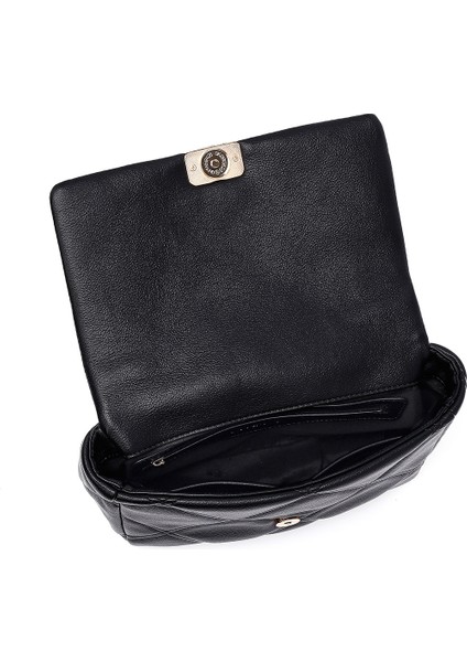 Kadın Siyah Uzun Askılı Kapitone Çapraz Çanta 25ABD2709KP