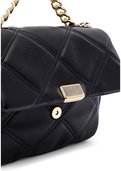 Kadın Siyah Uzun Askılı Kapitone Çapraz Çanta 25ABD2709KP