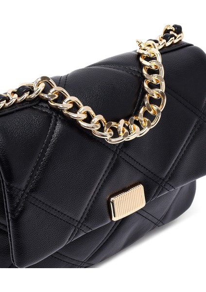 Kadın Siyah Uzun Askılı Kapitone Çapraz Çanta 25ABD2709KP