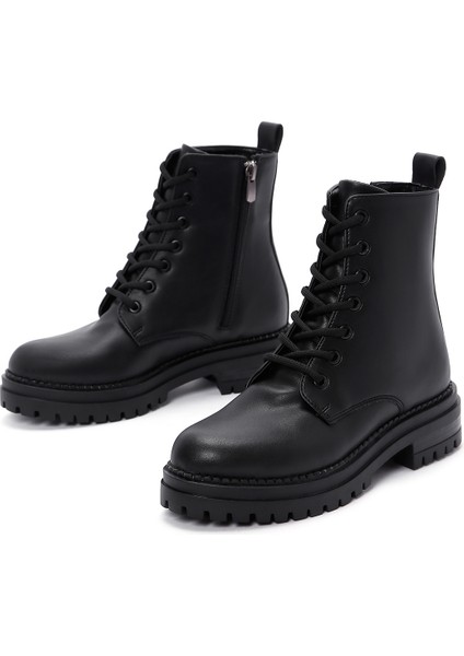 Kadın Siyah Fermuarlı Kalın Tabanlı Postal Bot 25WFE220218 modelleri