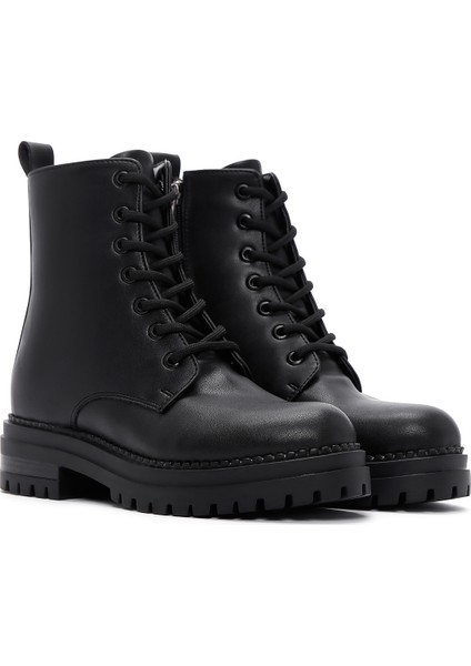 Kadın Siyah Fermuarlı Kalın Tabanlı Postal Bot 25WFE220218 fırsatları