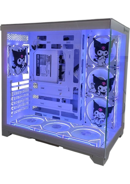 Kuromi Karakterli 7 Argb Fanlı Beyaz Akvaryum Kasa modelleri