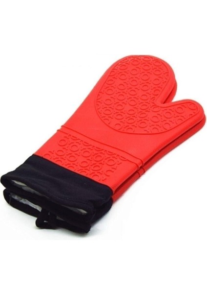 Kırmızı Yanmaz Silikon Fırın Eldiveni 35,5 Cm, Güvenle Kullan! modelleri