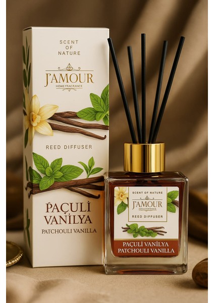 ’amour Paçuli Vanilya Kokulu Çubuklu Oda Kokusu – 100 ml Sıcak ve Sofistike Koku