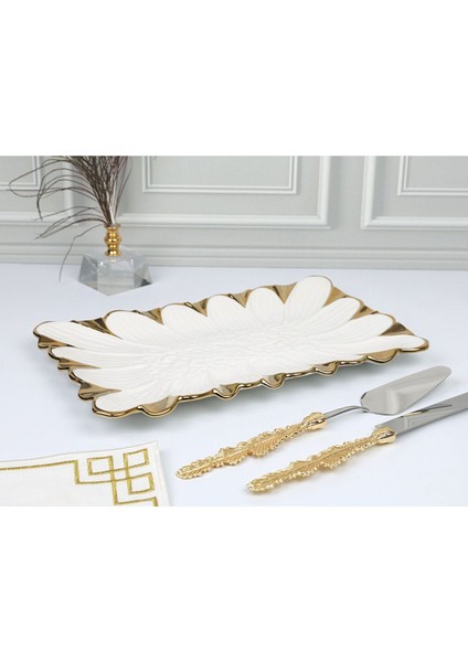 Royking Flora 32 cm Çiçek Desenli Sunum Tabak