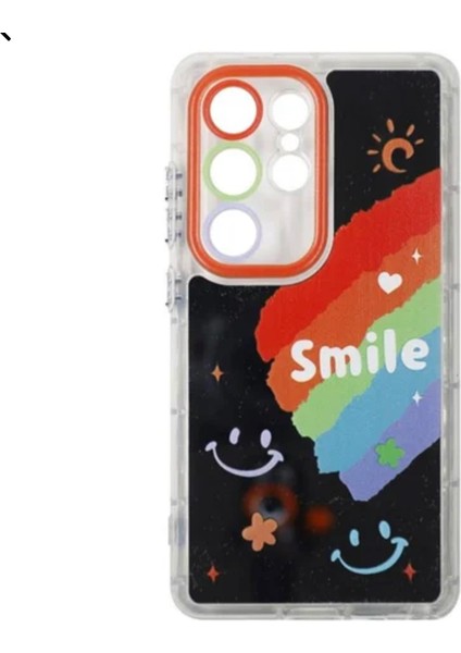 Samsung S24 Ultra 3D Digital Baskılı Aynalı Darbe Emici Tam Koruma Şeffaf Mika Telefon Kılıfı