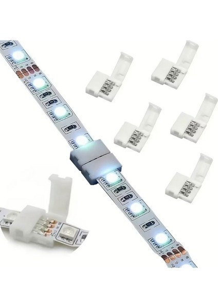 Şerit LED Birleştirme Aparatı 4’lü Tek Renk Rgb (5 Adet) modelleri