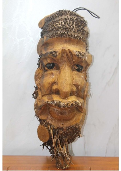 Ahşap Duvara Asmalı Yüz Figürü 3marakas-8